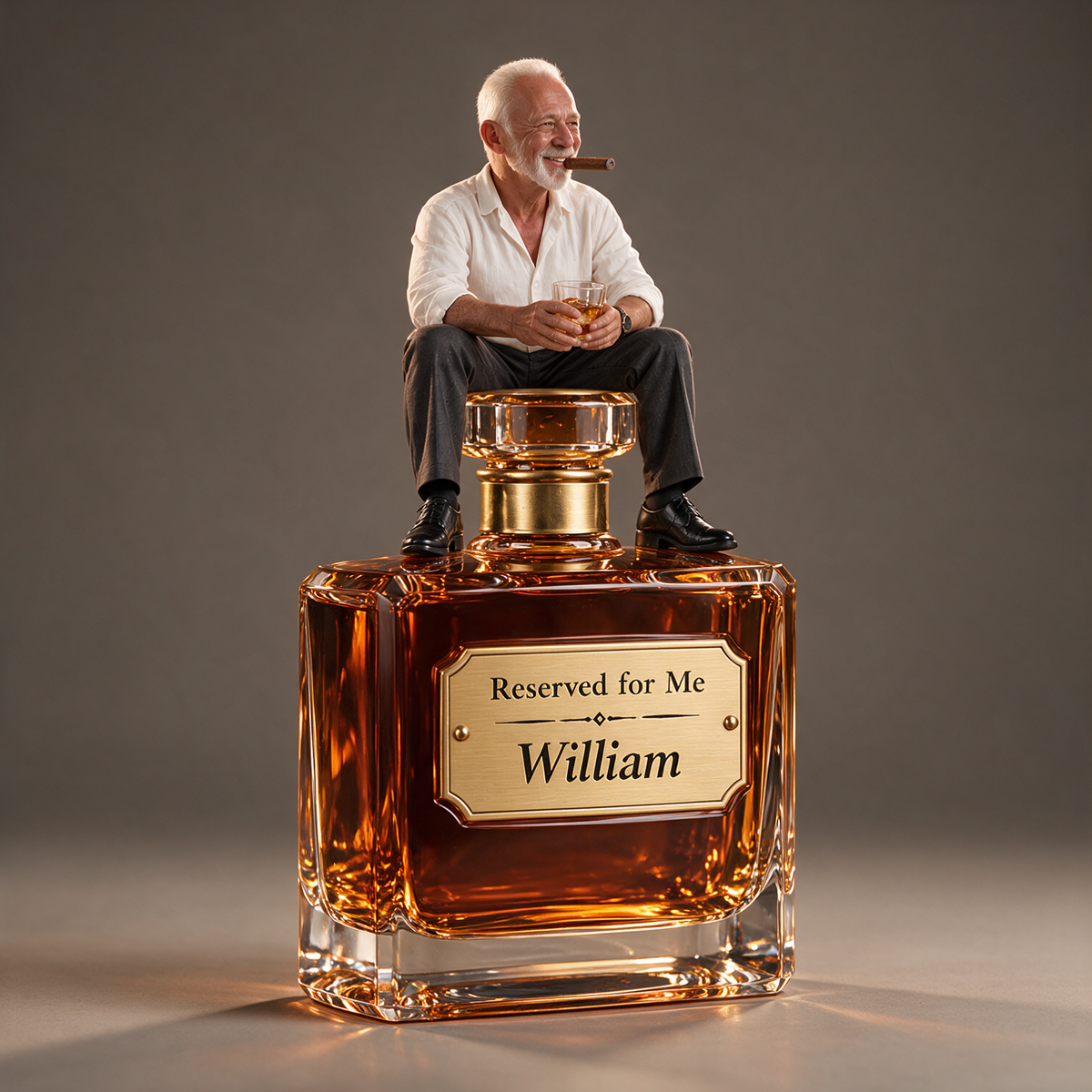 Personalized Whiskey Acrylic Plaque - Custom Photo Decanter-Top Sculpture