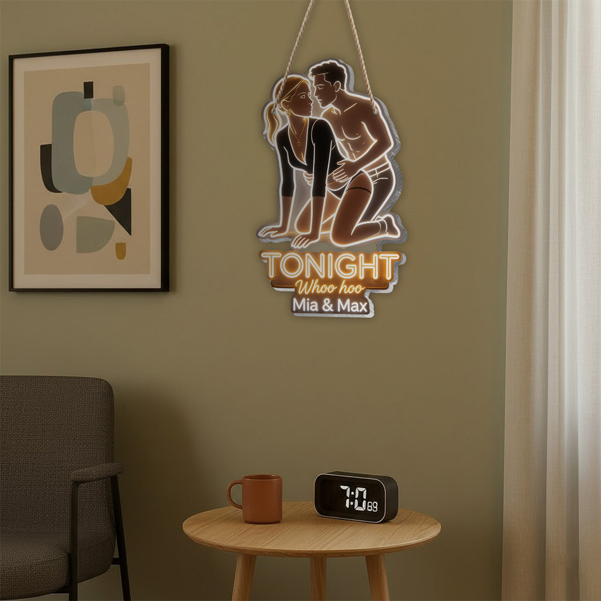 Heute Abend - Personalisierte Würzige Paar LED Licht Acrylschild