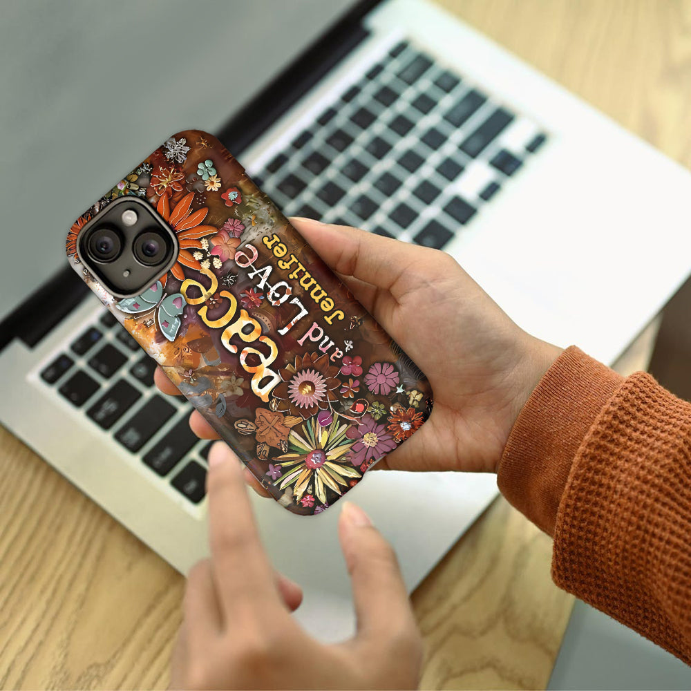Frieden und Liebe – Personalisierte Handyhülle im Hippie-Stil mit Vollprint