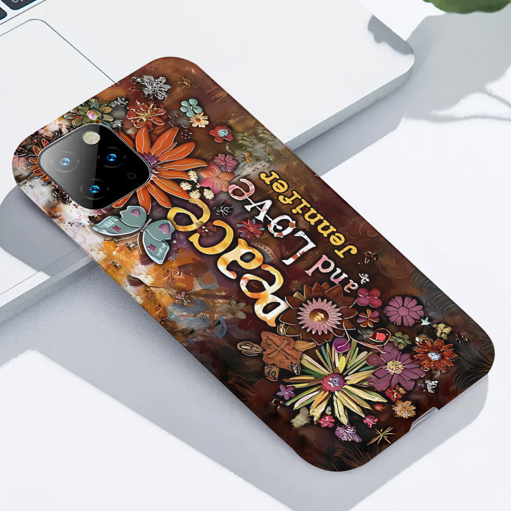 Frieden und Liebe – Personalisierte Handyhülle im Hippie-Stil mit Vollprint