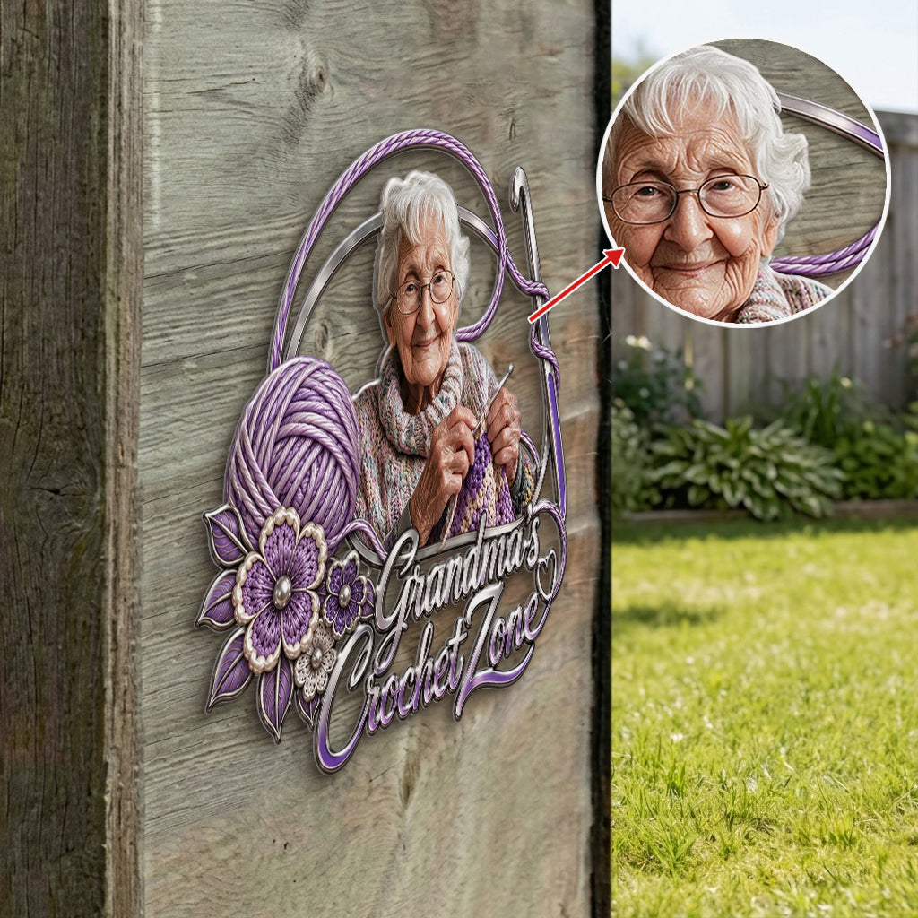 Crochet Lover Gift - Personalized Crocheting 3D Printed Cut Metal Sign