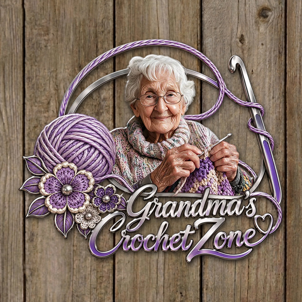 Crochet Lover Gift - Personalized Crocheting 3D Printed Cut Metal Sign