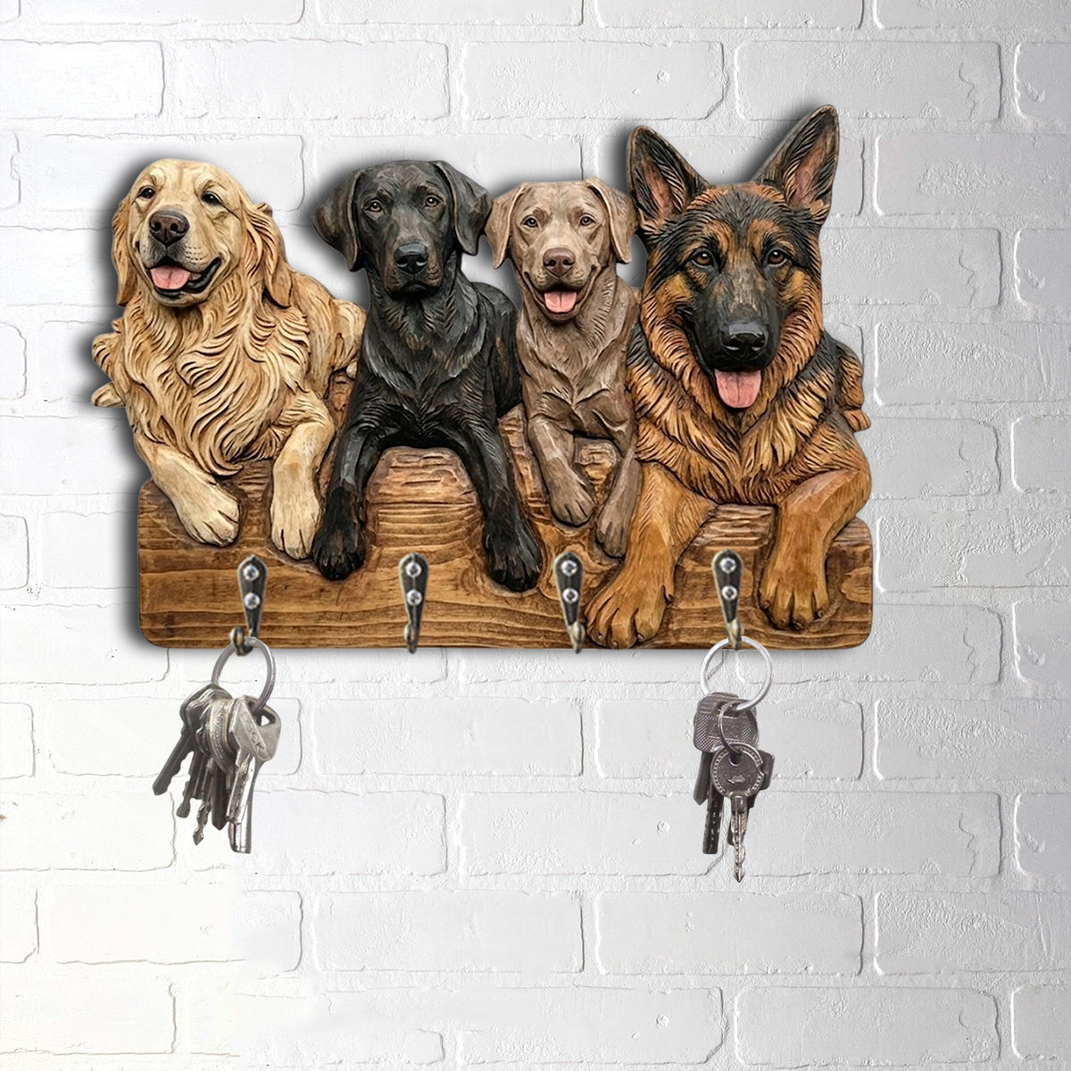 Personalisierter Willkommensgruß mit Hundemotiv nach Foto – Individuell gestalteter Hängeständer in Hundeform