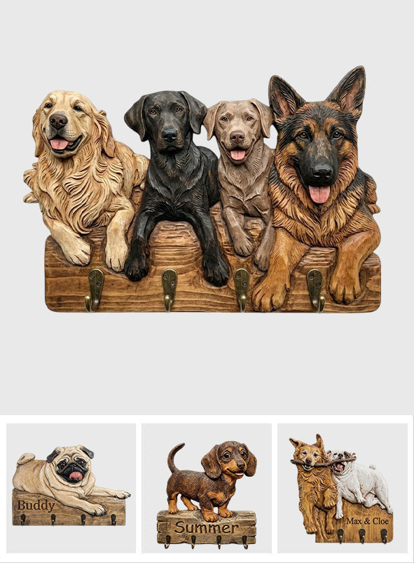 Personalisierter Willkommensgruß mit Hundemotiv nach Foto – Individuell gestalteter Hängeständer in Hundeform