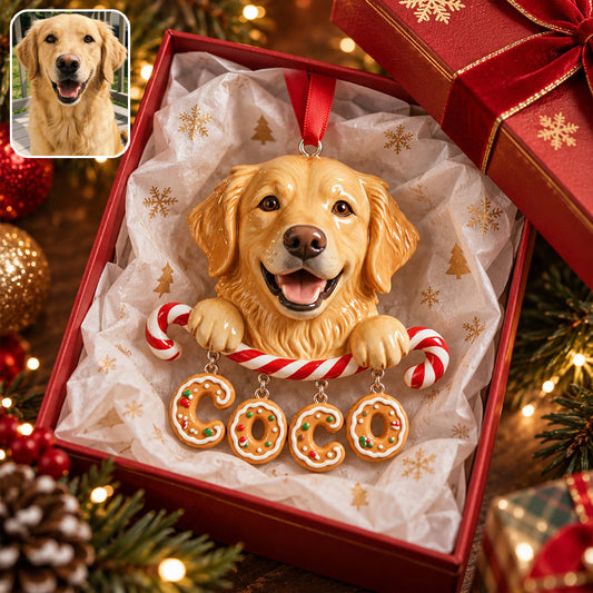 A Very Merry Woofmas - Personalized Dog Ornament With Charm