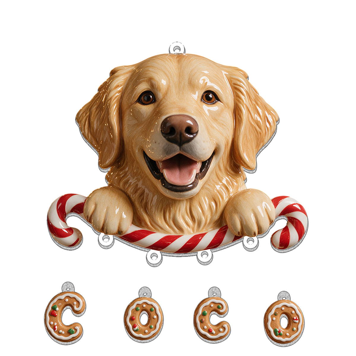 A Very Merry Woofmas - Personalized Dog Ornament With Charm