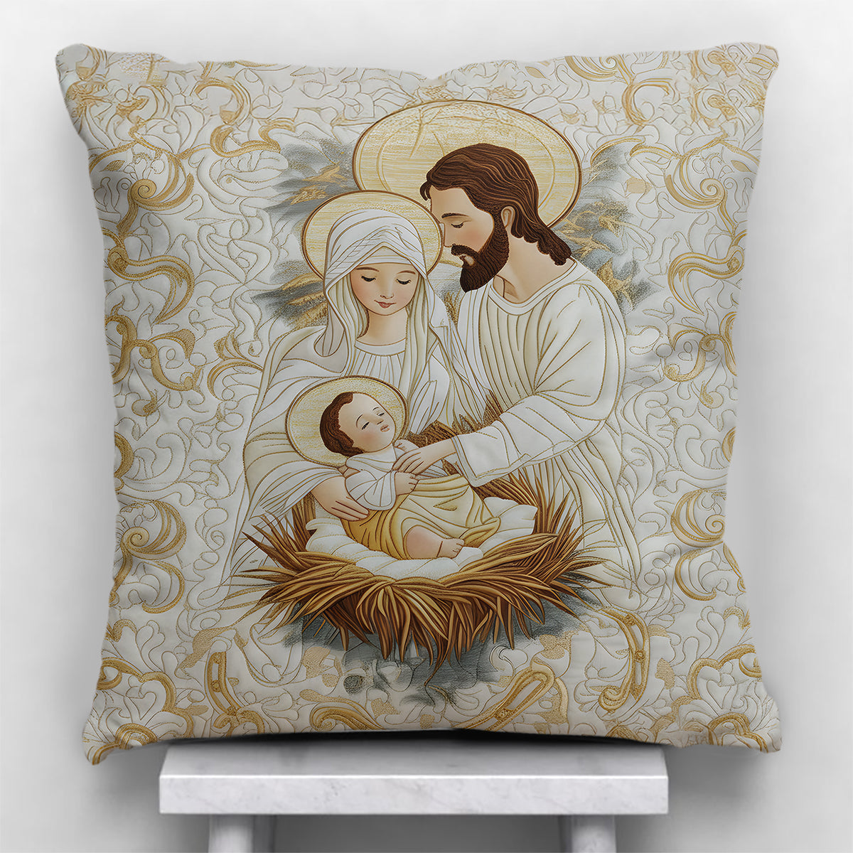 Coussin décoratif chrétien personnalisé Bethléem Starlight