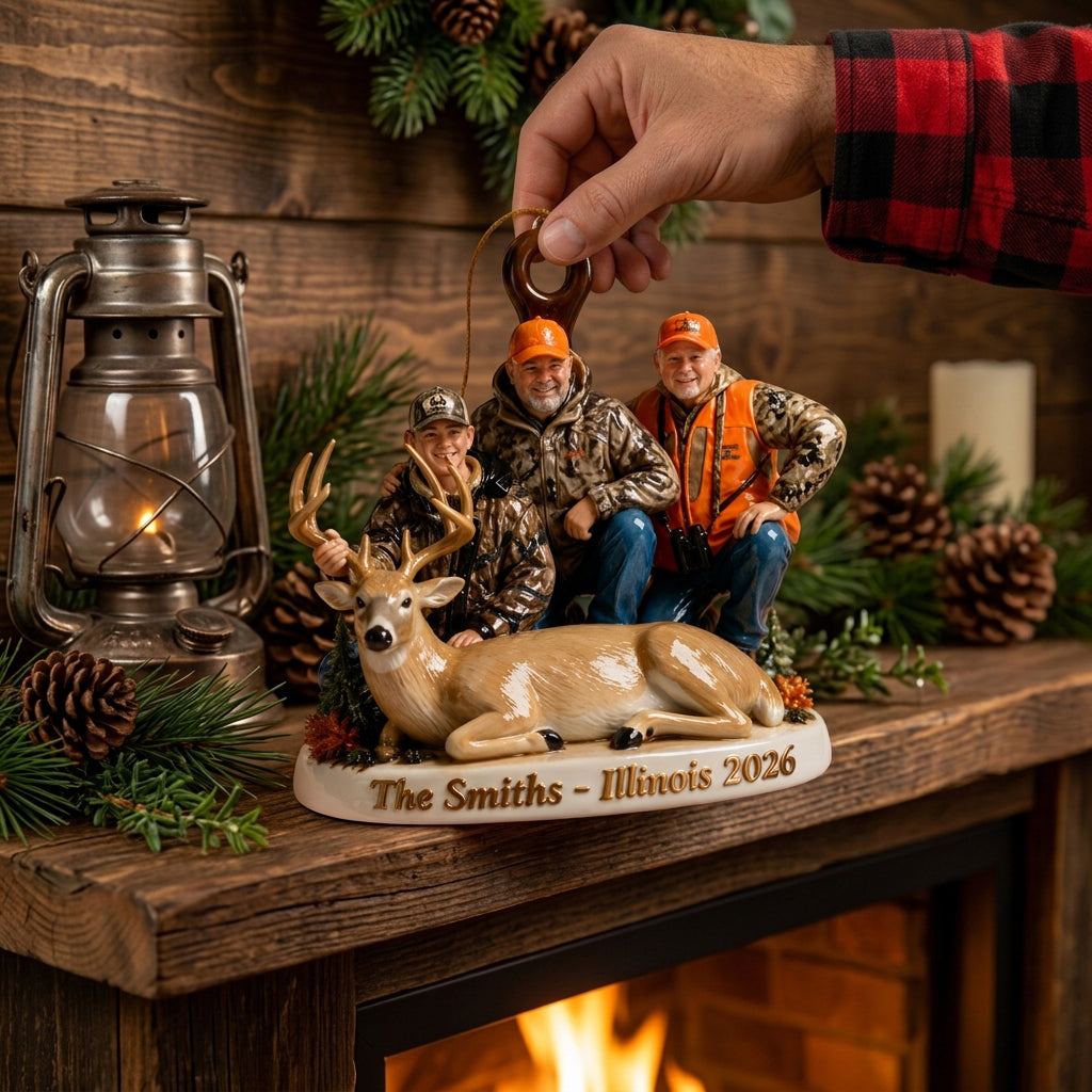 Custom From Any Photo - Personalized Hunting Premium 3D Ornament