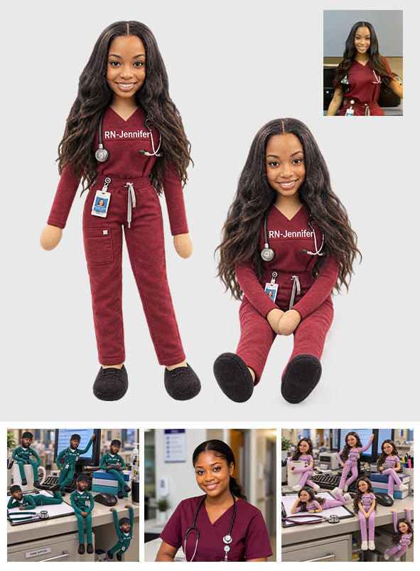 Funny Nurse Relax Toy - Personalized Nurse Posable Plush Doll
