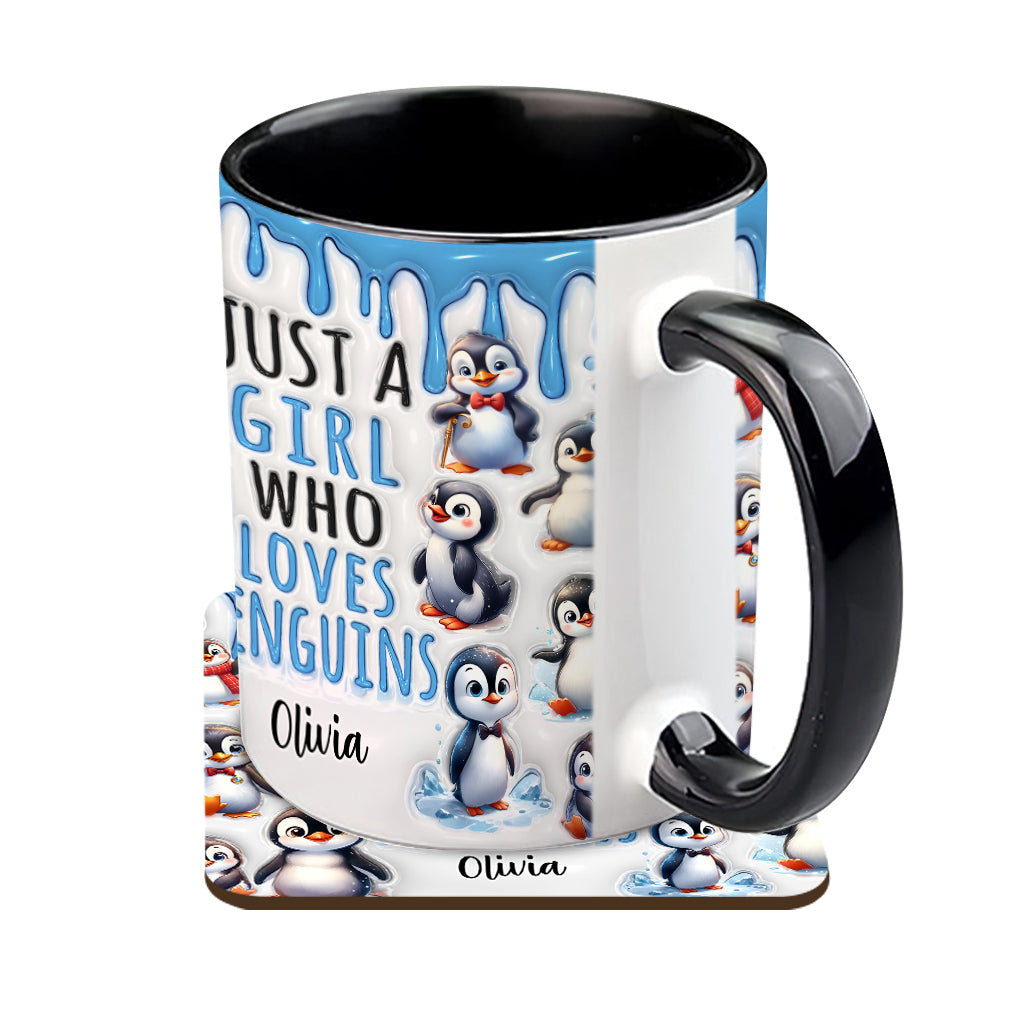 Personalisierte Tasse für ein Mädchen, das Pinguine liebt