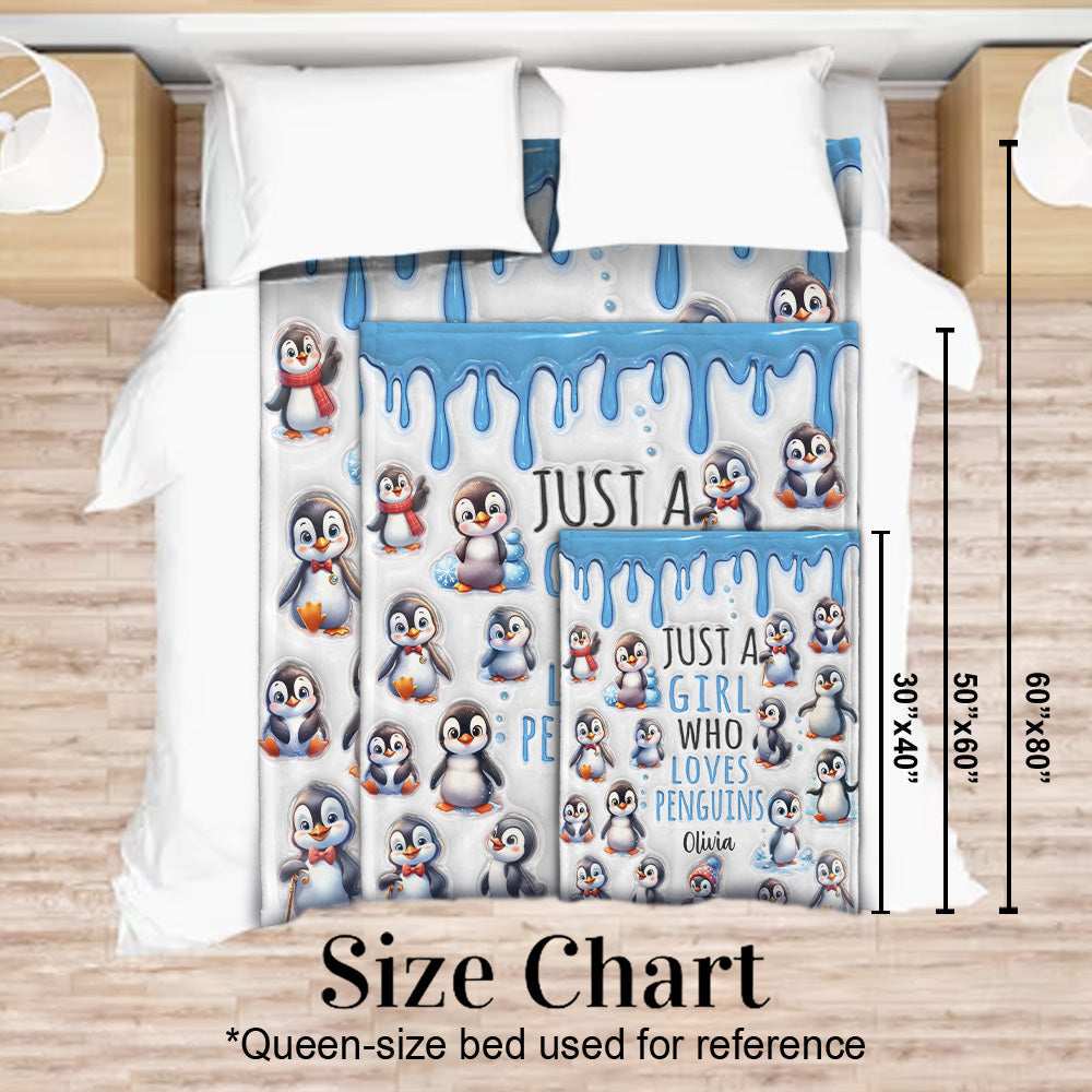 Couverture personnalisée « Juste une fille qui aime les pingouins »