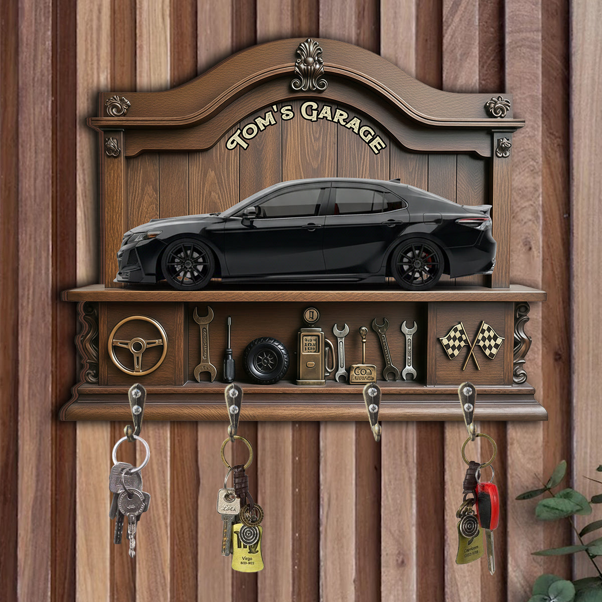 Porte-clés personnalisé à partir d'une photo pour votre garage - Porte-clés suspendu sur mesure pour les passionnés d'automobile