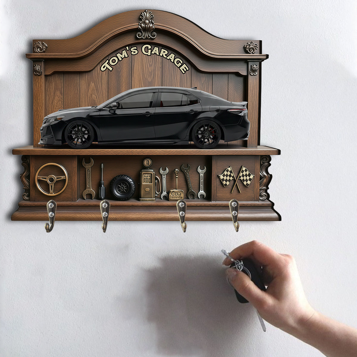 Porte-clés personnalisé à partir d'une photo pour votre garage - Porte-clés suspendu sur mesure pour les passionnés d'automobile