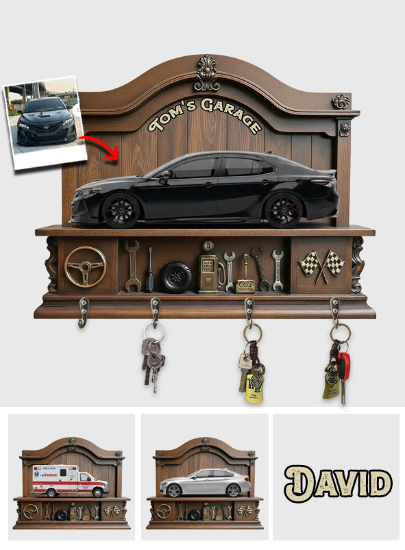 Porte-clés personnalisé à partir d'une photo pour votre garage - Porte-clés suspendu sur mesure pour les passionnés d'automobile