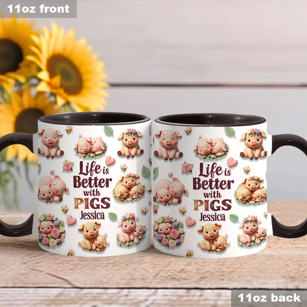 Just A Girl Who Loves Pigs - Personalized Pig Lover Accent Mug