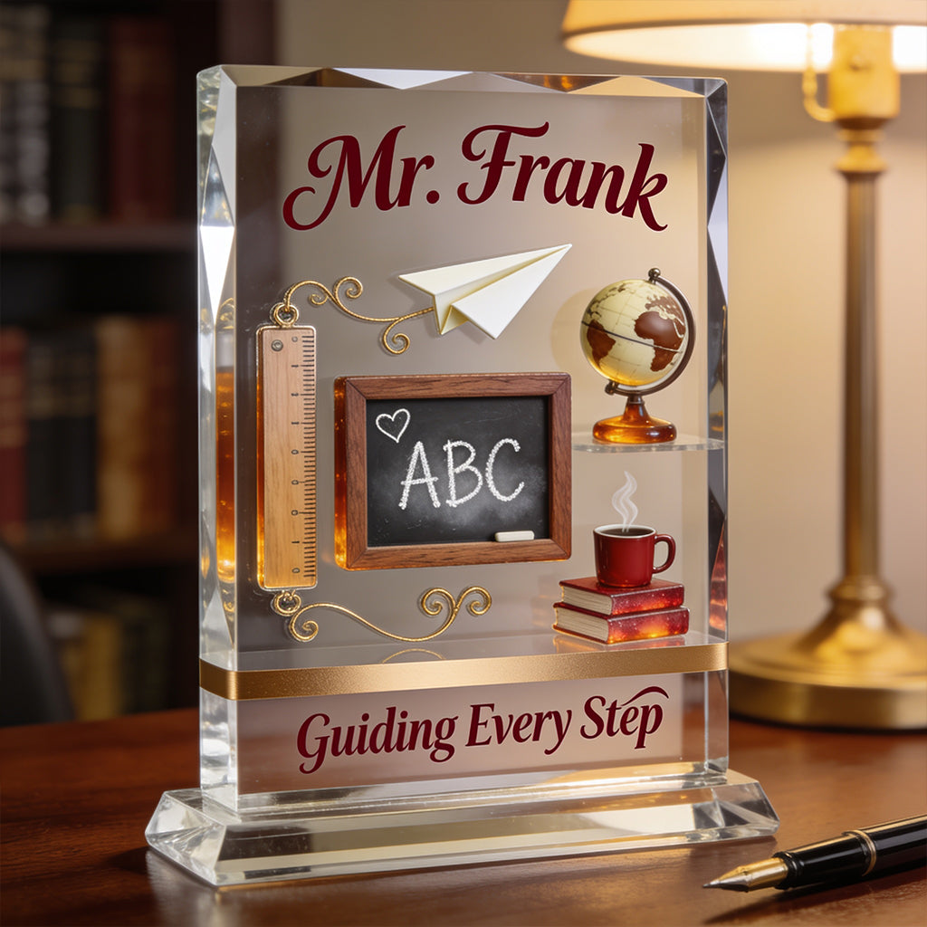 Vintage Teacher - Personalized Teacher Custom Shaped Acrylic Plaque