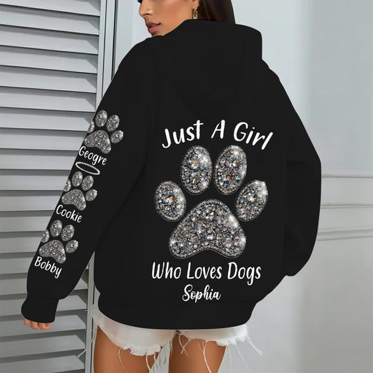 Einfach ein Mädchen, das Hunde liebt – personalisiertes T-Shirt mit Hundemotiv