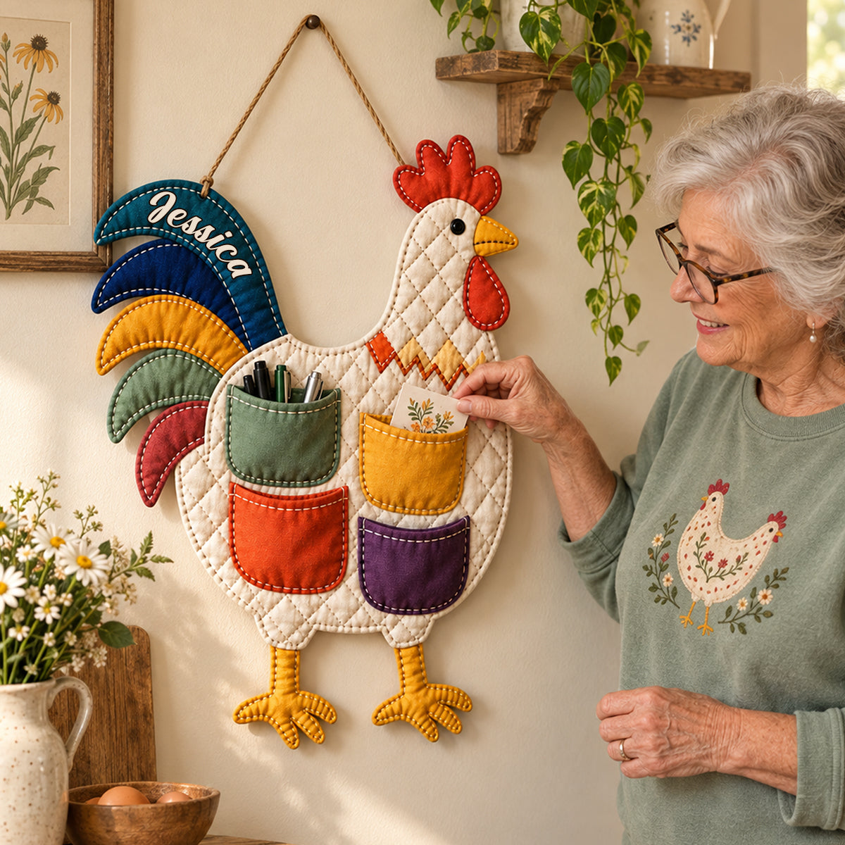 Love Chicken - Personalized Chicken Hanging Organizer