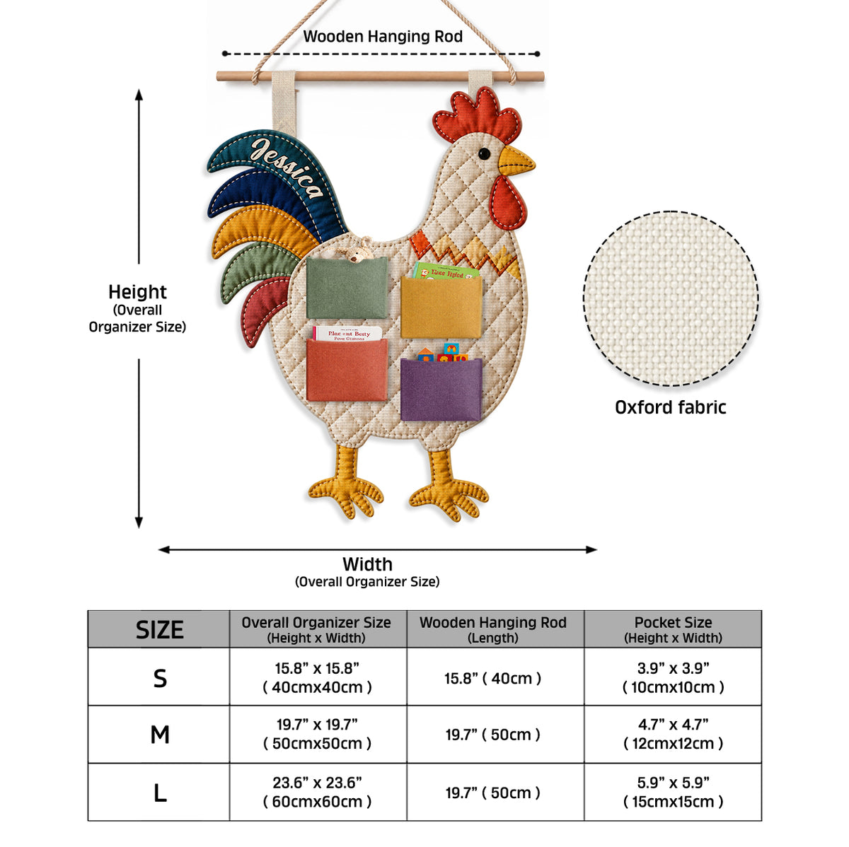 Love Chicken - Personalized Chicken Hanging Organizer