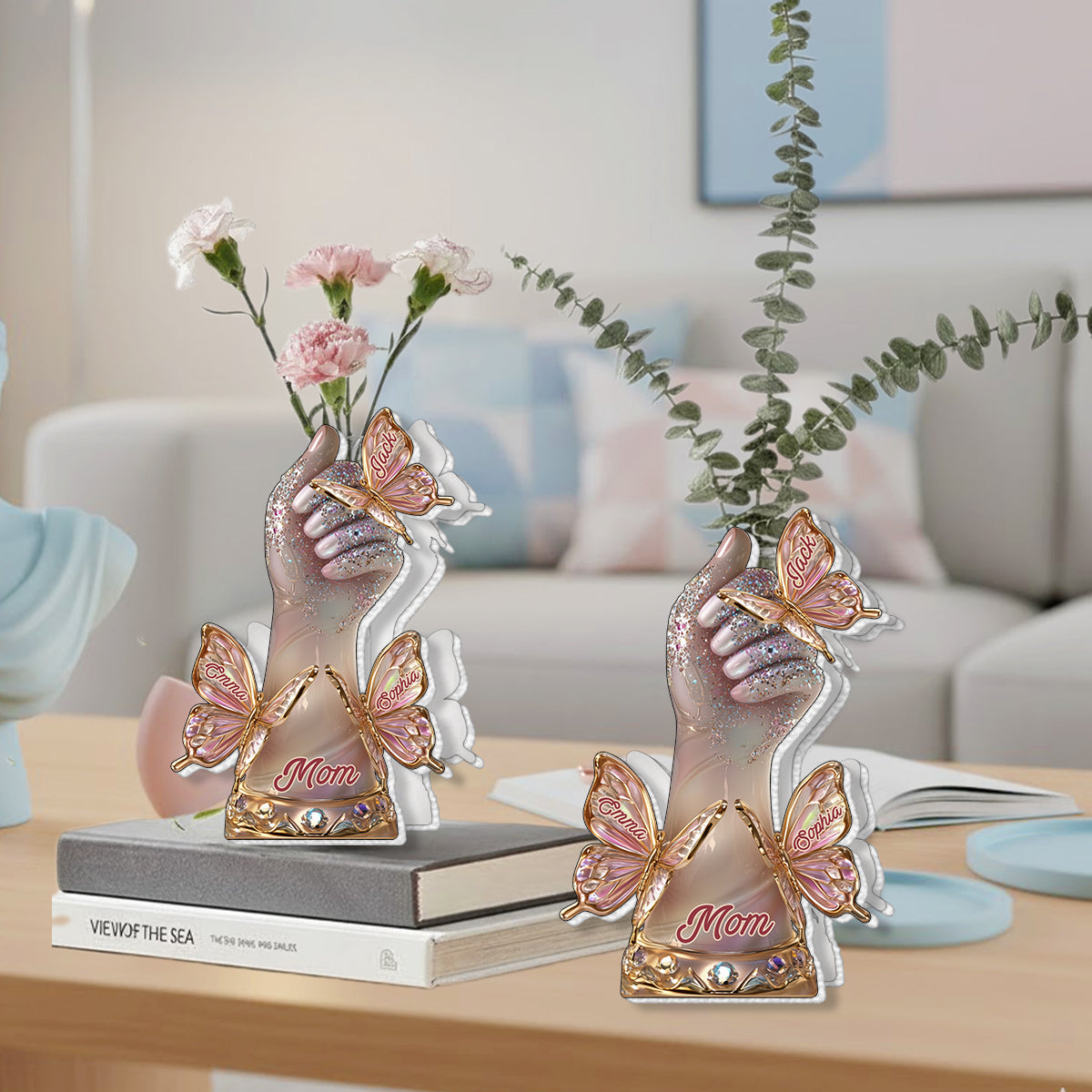 The Love Of The Mother & Her Kids - Personalized Mother Custom Shape Acrylic Flower Vase