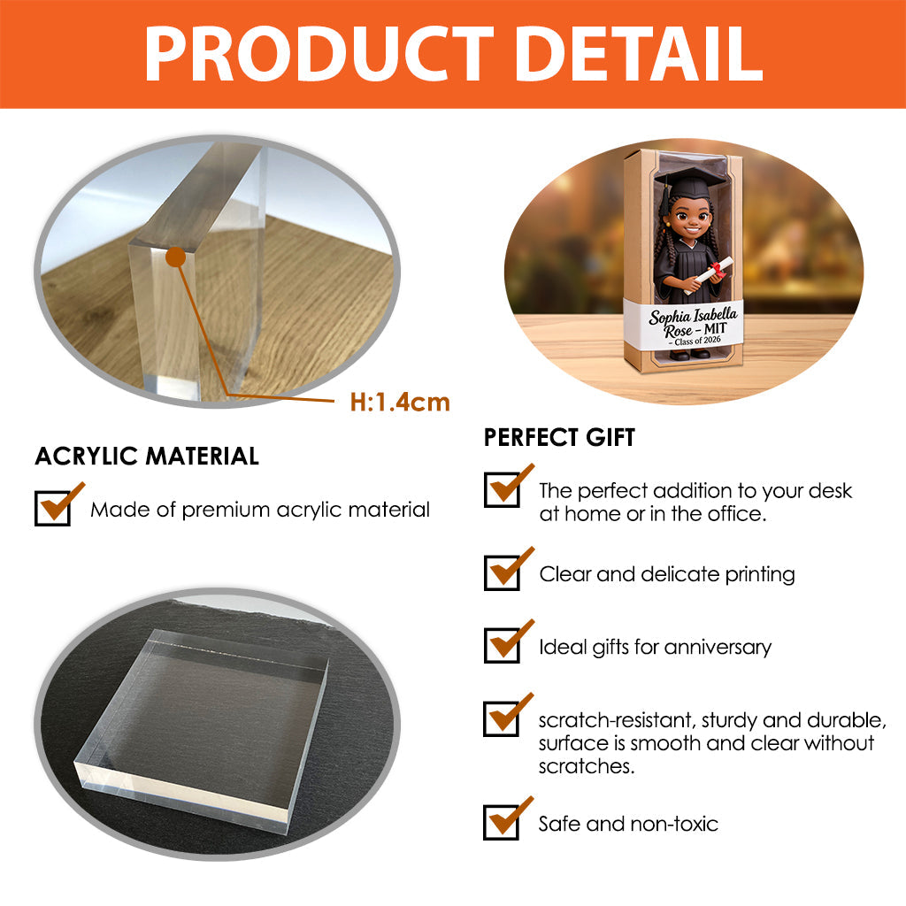 Congratulations! Class of 2026 - Personalized Graduation Custom Shaped Acrylic Plaque