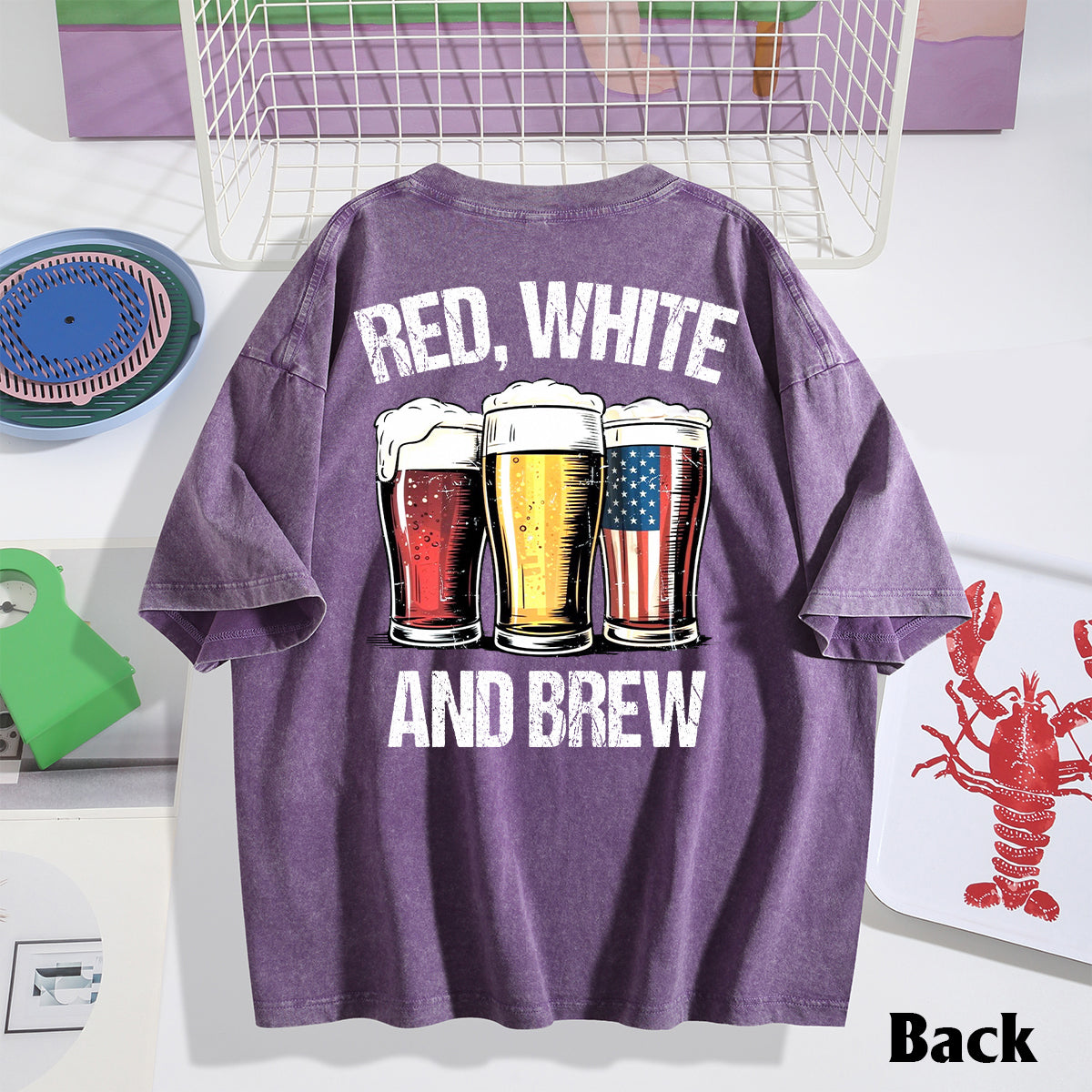 Rot, Weiß & Bier – Personalisiertes Bierwasch-T-Shirt