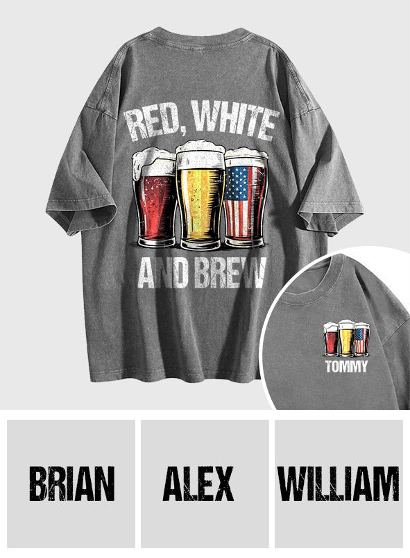 Rot, Weiß & Bier – Personalisiertes Bierwasch-T-Shirt