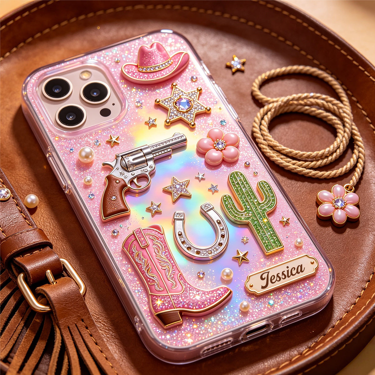 Western Cowgirl - Personalisierte Cowgirl Shaker Handyhülle