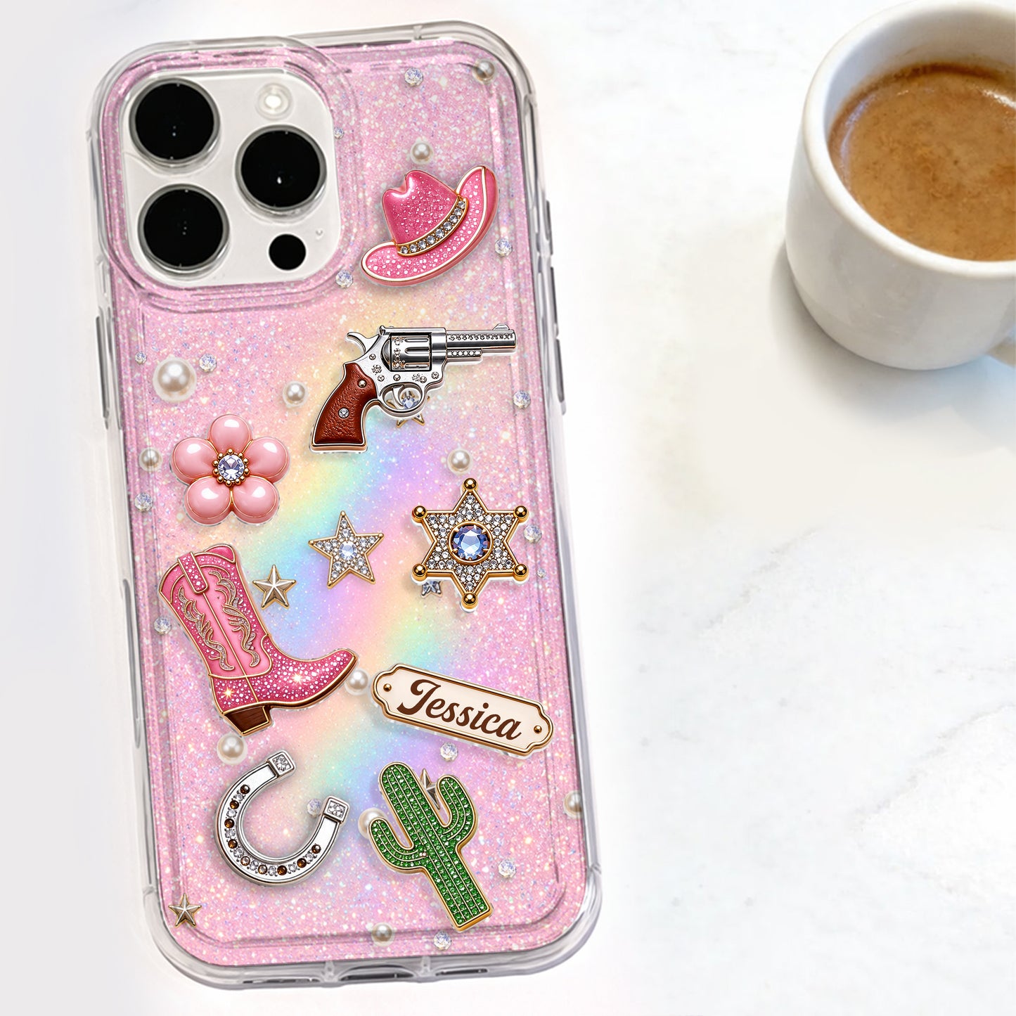 Western Cowgirl - Personalisierte Cowgirl Shaker Handyhülle