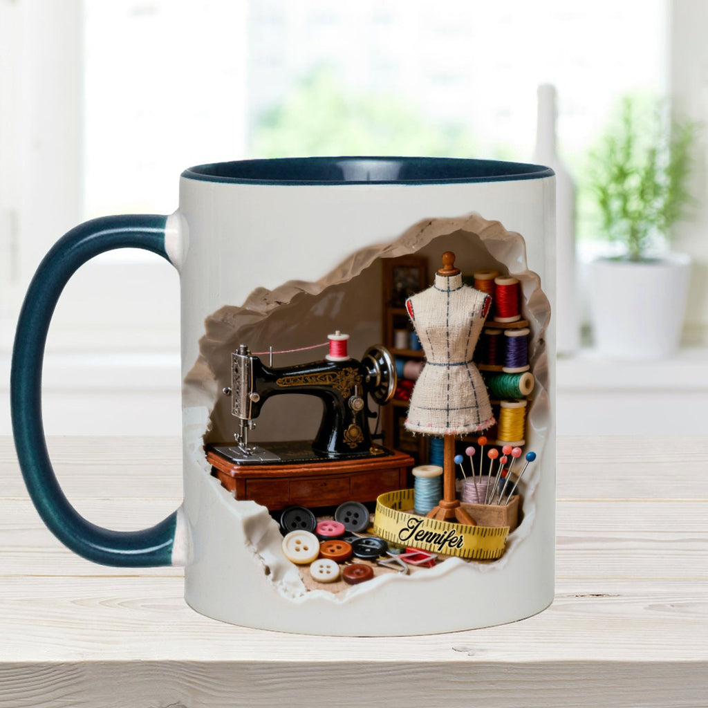 Mug miniature personnalisé « Love Sewing »