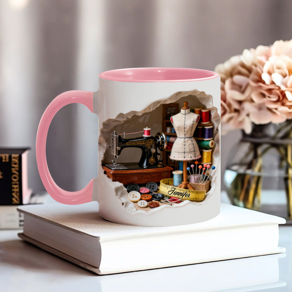 Mug miniature personnalisé « Love Sewing »