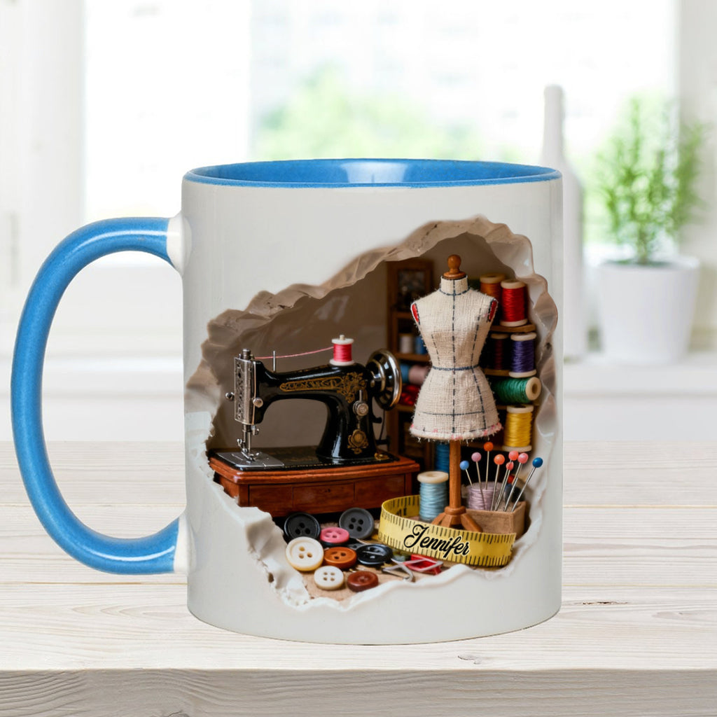 Mug miniature personnalisé « Love Sewing »