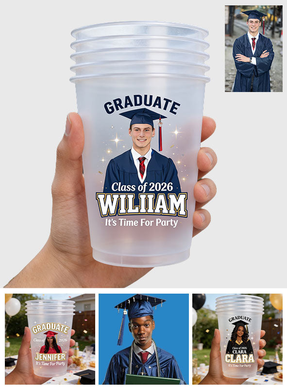 Es ist Zeit für die Party - Personalisierter Abschluss-Frostbecher