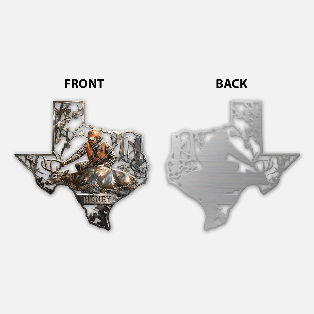 US State Hunting Metal Sign - Personalized Hunting 3D Printed Cut Metal Sign