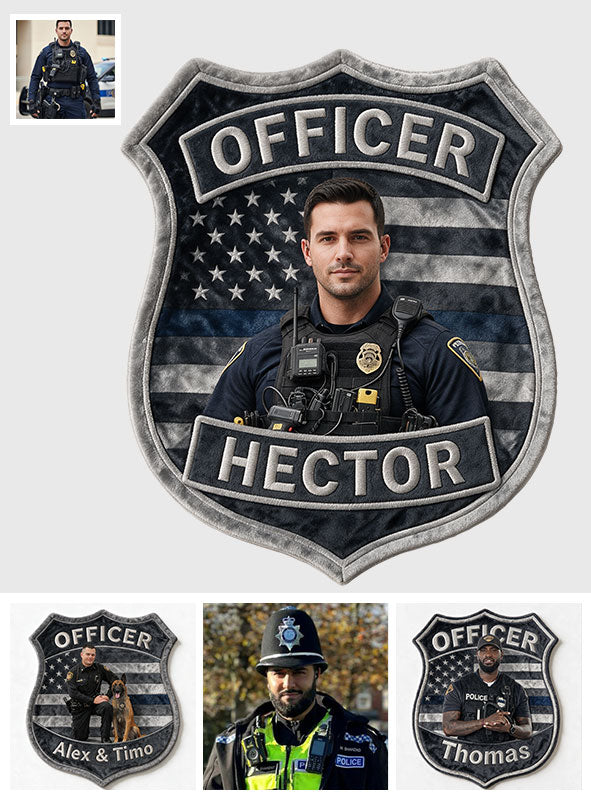 Proud Police - Personalized Police Officer Shaped Fleece Blanket