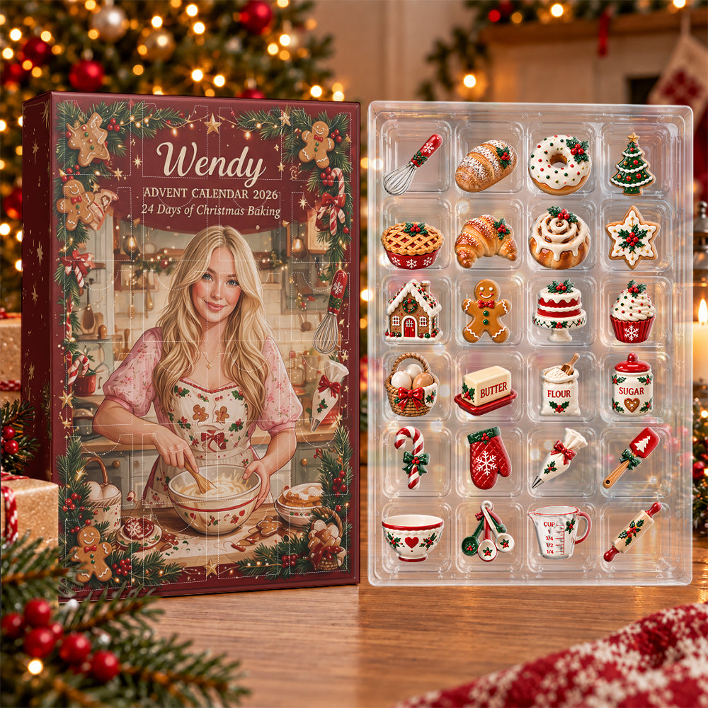 24 Days of Christmas Baking - Personalized Baking Advent Calendar With 3D Collectibles
