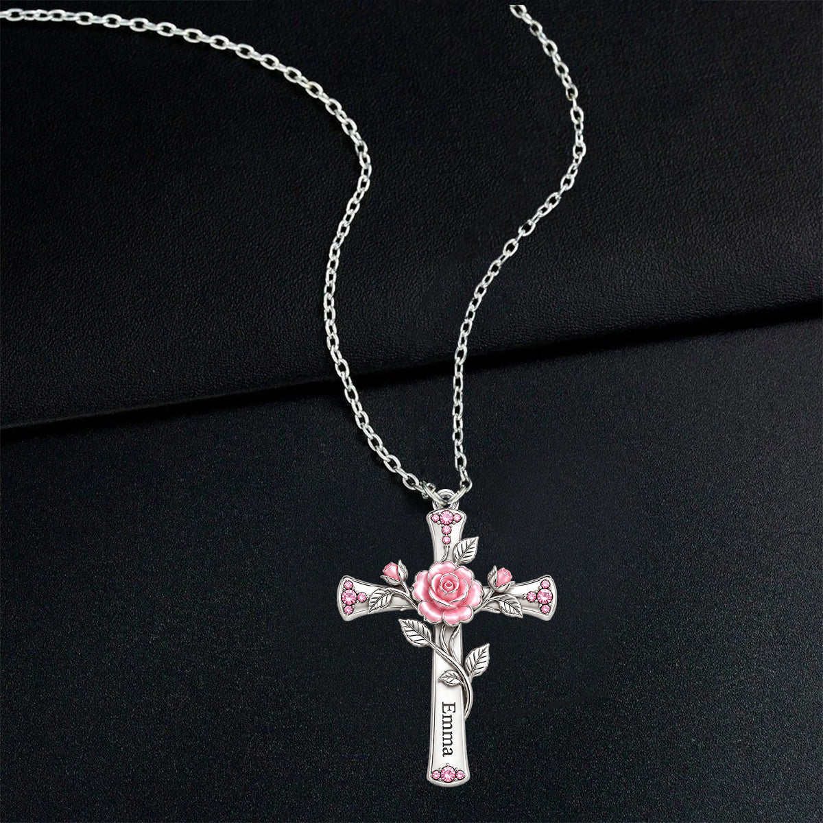 Glaube Geburtstagsblumen Kreuz Geschenk für Mama, Oma & Freunde - Personalisierte Selbstliebe Metallanhänger Halskette
