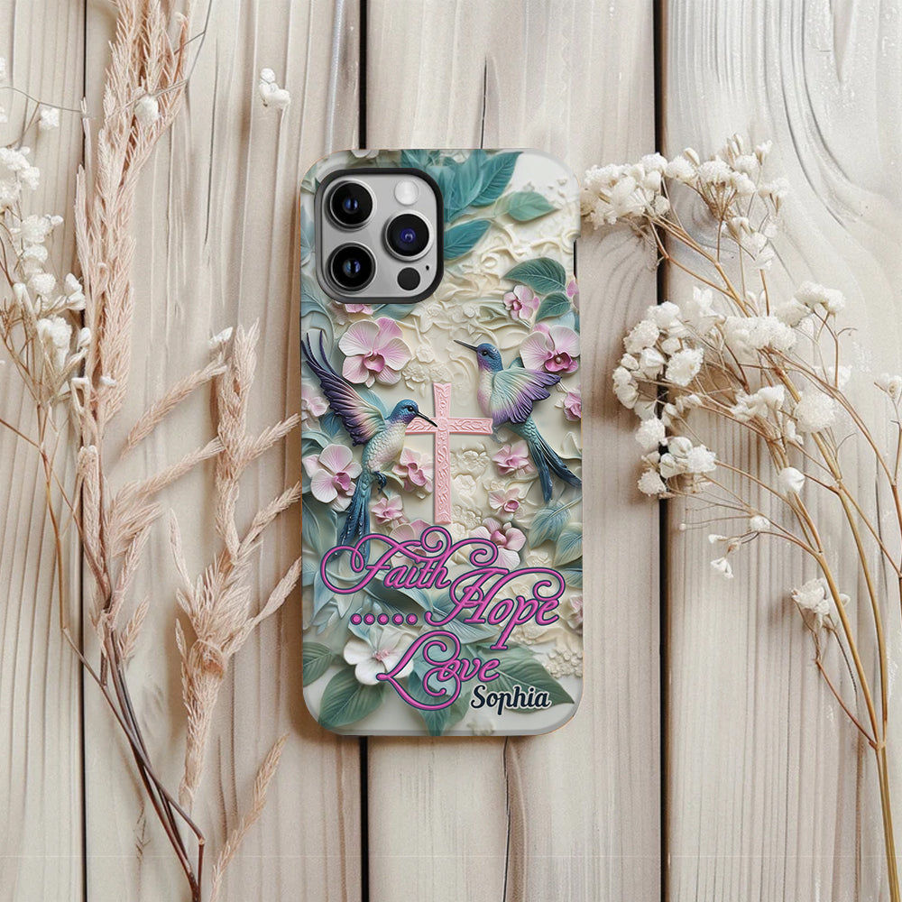 Foi, Espérance, Amour - Coque de téléphone personnalisée avec colibri - Impression intégrale