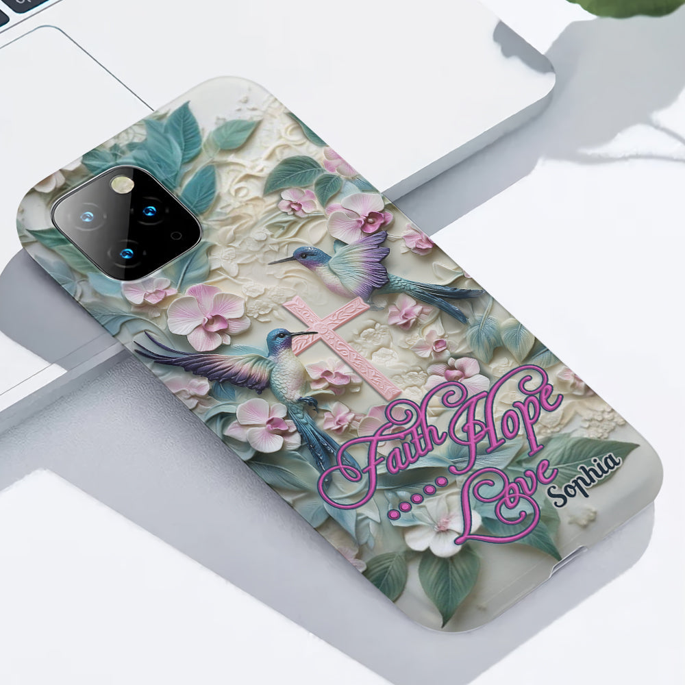 Foi, Espérance, Amour - Coque de téléphone personnalisée avec colibri - Impression intégrale