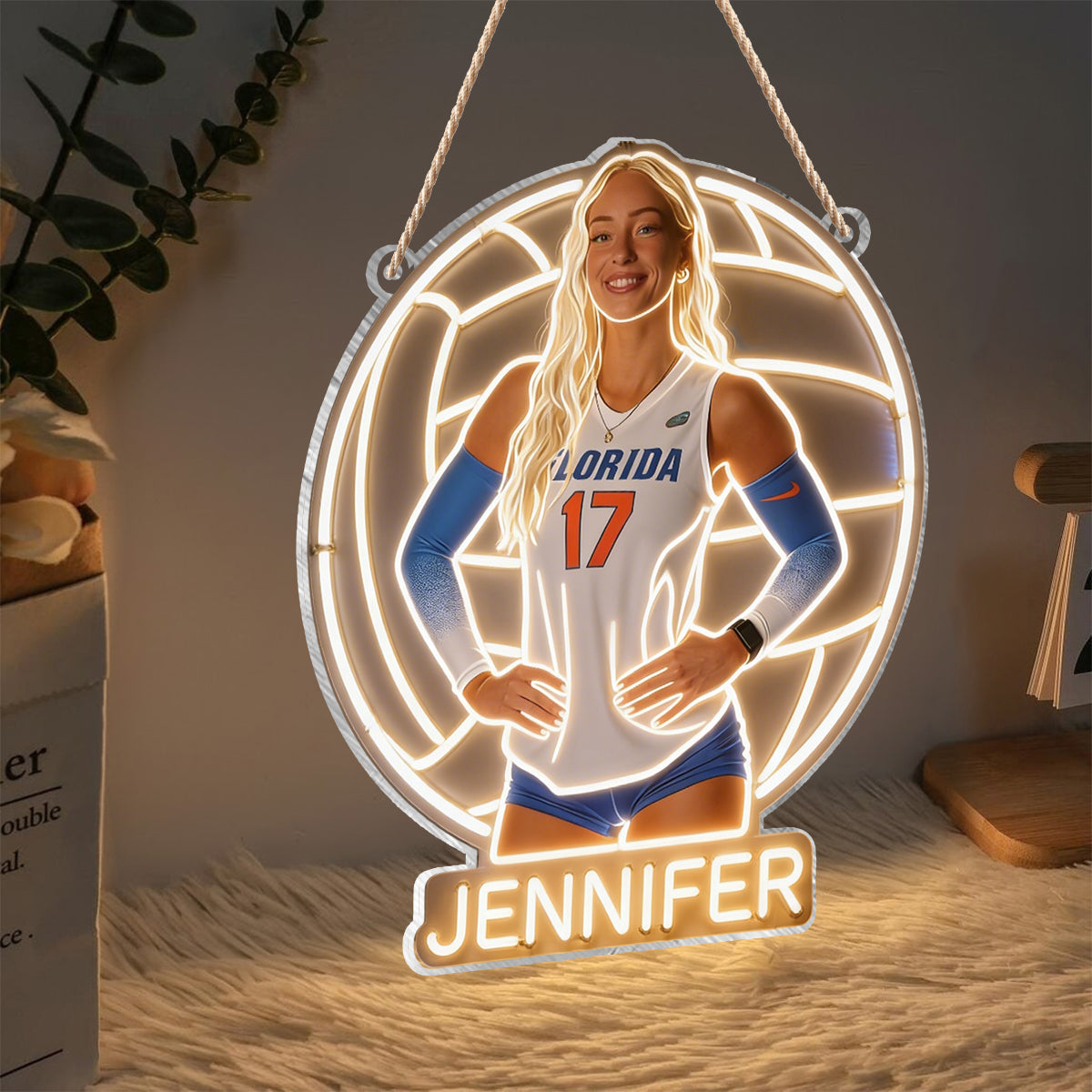 Any Sport - Personalisierte Volleyball LED Licht Acrylschild