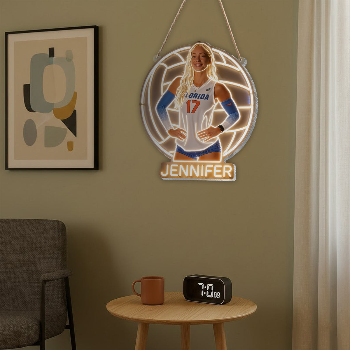 Any Sport - Personalisierte Volleyball LED Licht Acrylschild