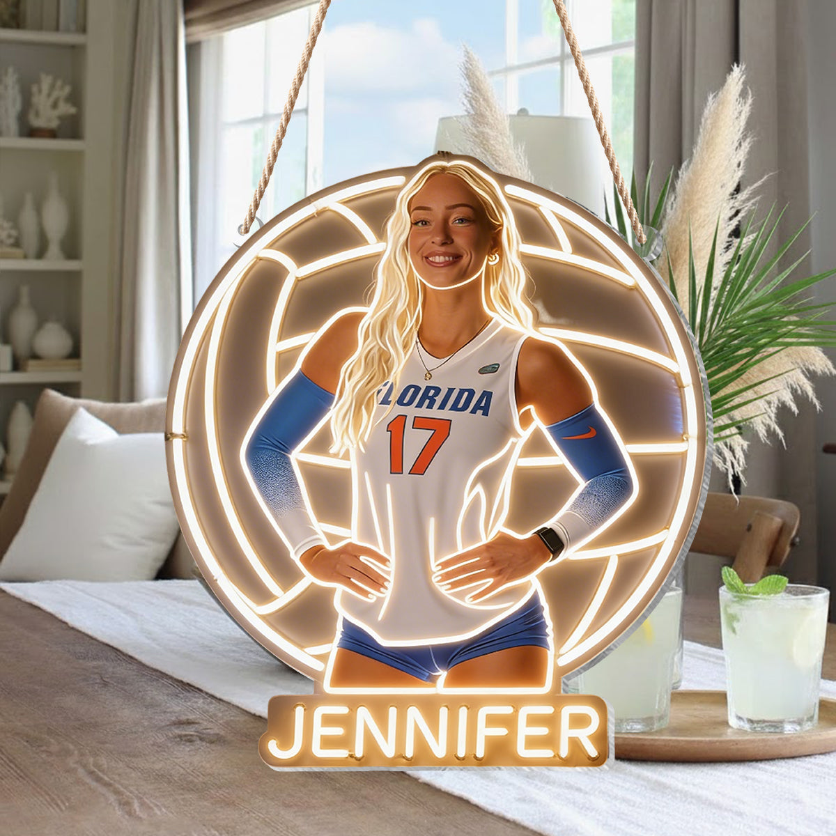 Any Sport - Personalisierte Volleyball LED Licht Acrylschild