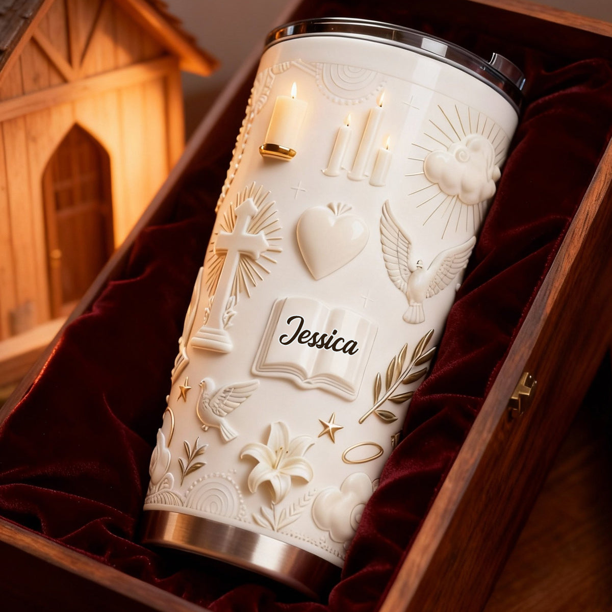 Glaube statt Angst – Personalisierter christlicher Trinkbecher