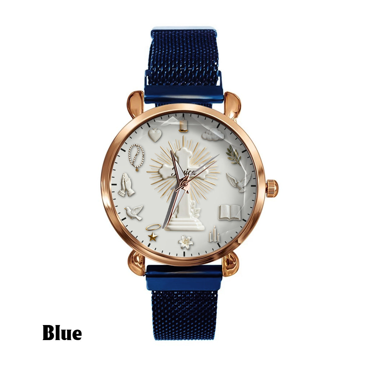 La foi plutôt que la peur - Montre-bracelet chrétienne personnalisée pour femmes 