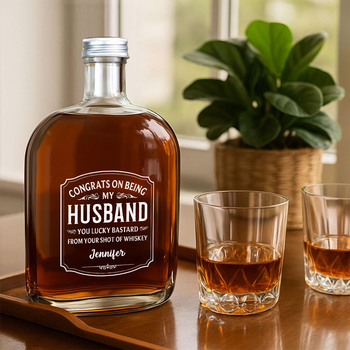 Cheers To My Amazing Husband - Personalized Couple Wine Bottle