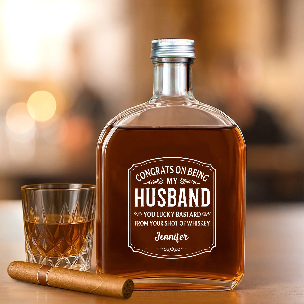 Cheers To My Amazing Husband - Personalized Couple Wine Bottle