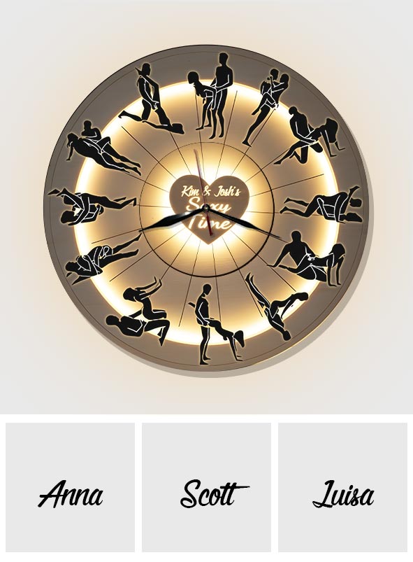 Couple's Sexy Time, Couple Gift Idea - Personalized Couple LED Light Wall Clock