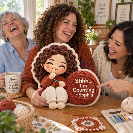 Shhh...Ich zähle - Personalisierte Premium Kunstfellkissen