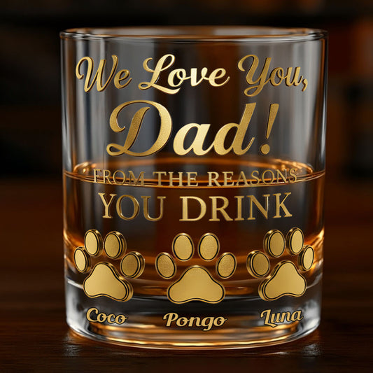 Aus der Reihe „Warum du trinkst“ – personalisiertes Hundewhiskyglas
