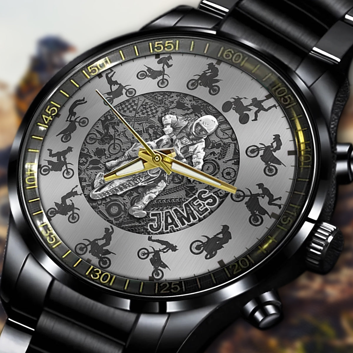 Cooler Biker – Personalisierte Dirtbike-Handuhr